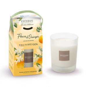 Bougie parfumée rechargeable 180g Fleurs d'oranger et son packaging